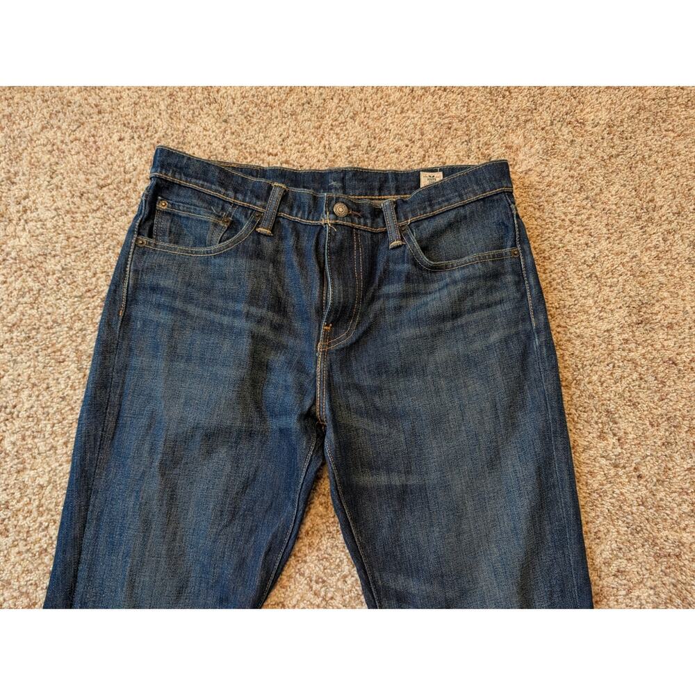 Levi's Men 511 Slim Fit White Oak Cone Denim Jeans Dark Wash Blue 33x34 Raw Hem - Picture 3 of 11